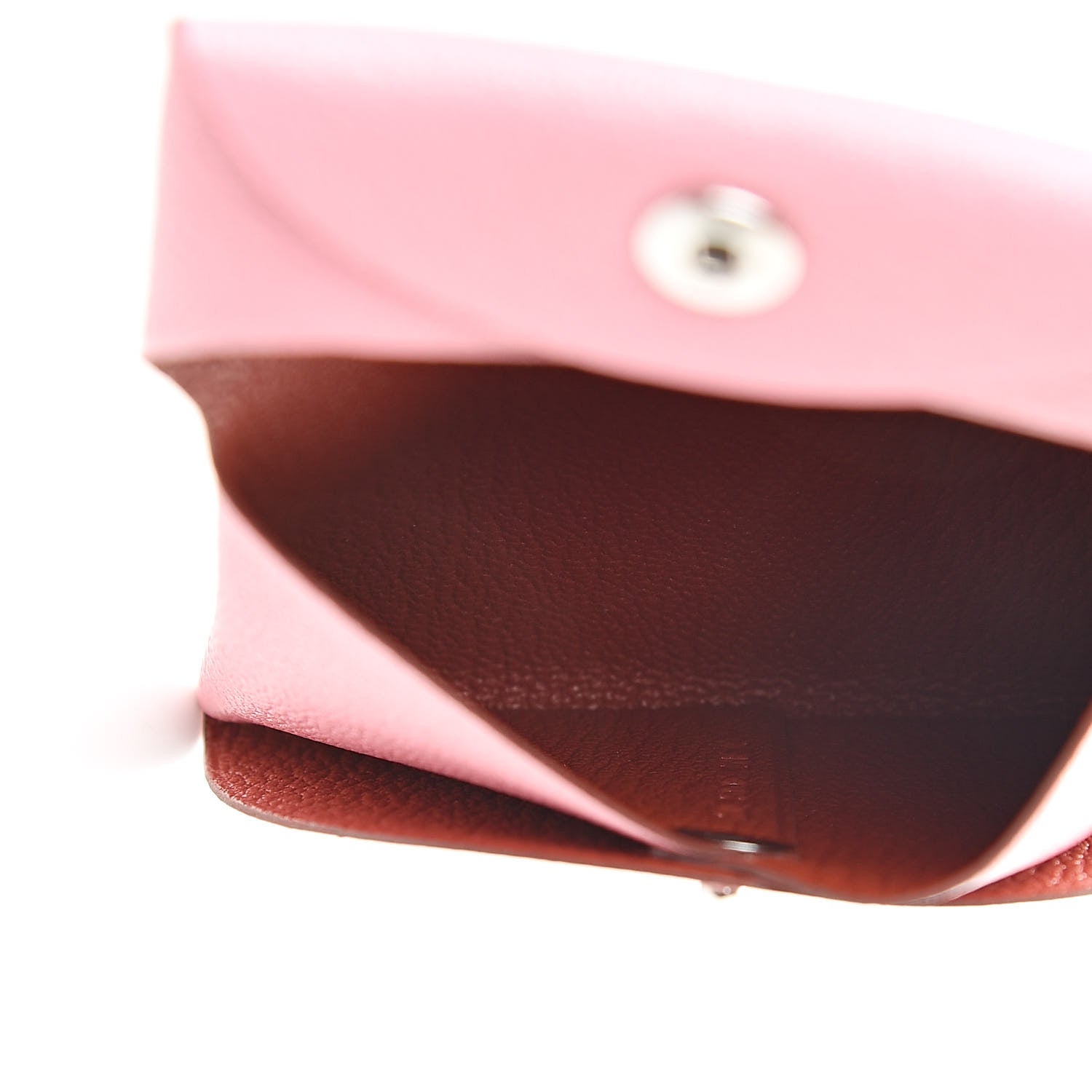 Hermes Chevre Mysore Verso Bastia Coin Purse Rose Confetti Brique 5 of 7
