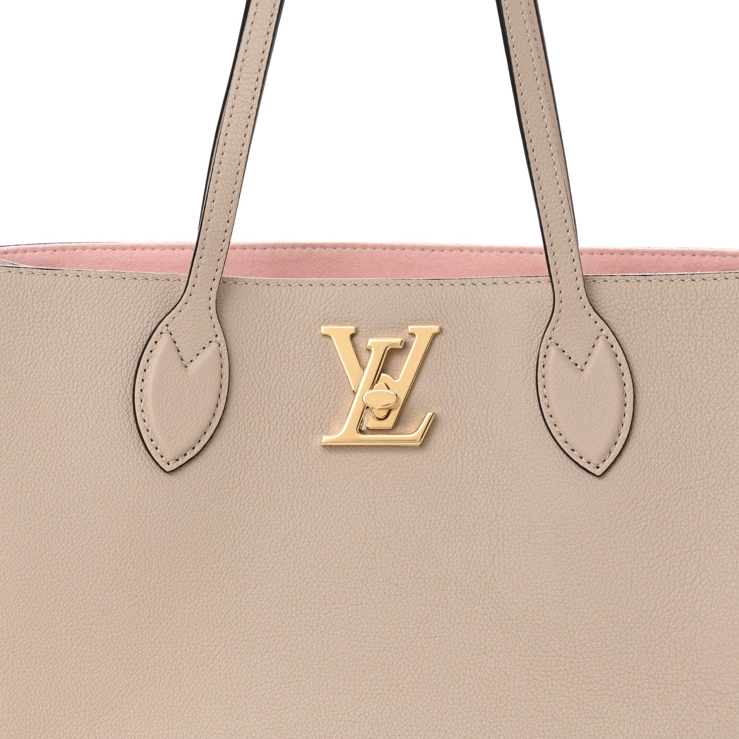 Louis Vuitton Grained Calfskin Lockme Shopper Greige 6 of 8