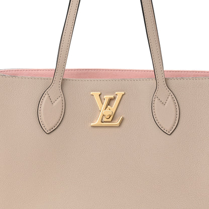 Louis Vuitton Grained Calfskin Lockme Shopper Greige 6 of 8