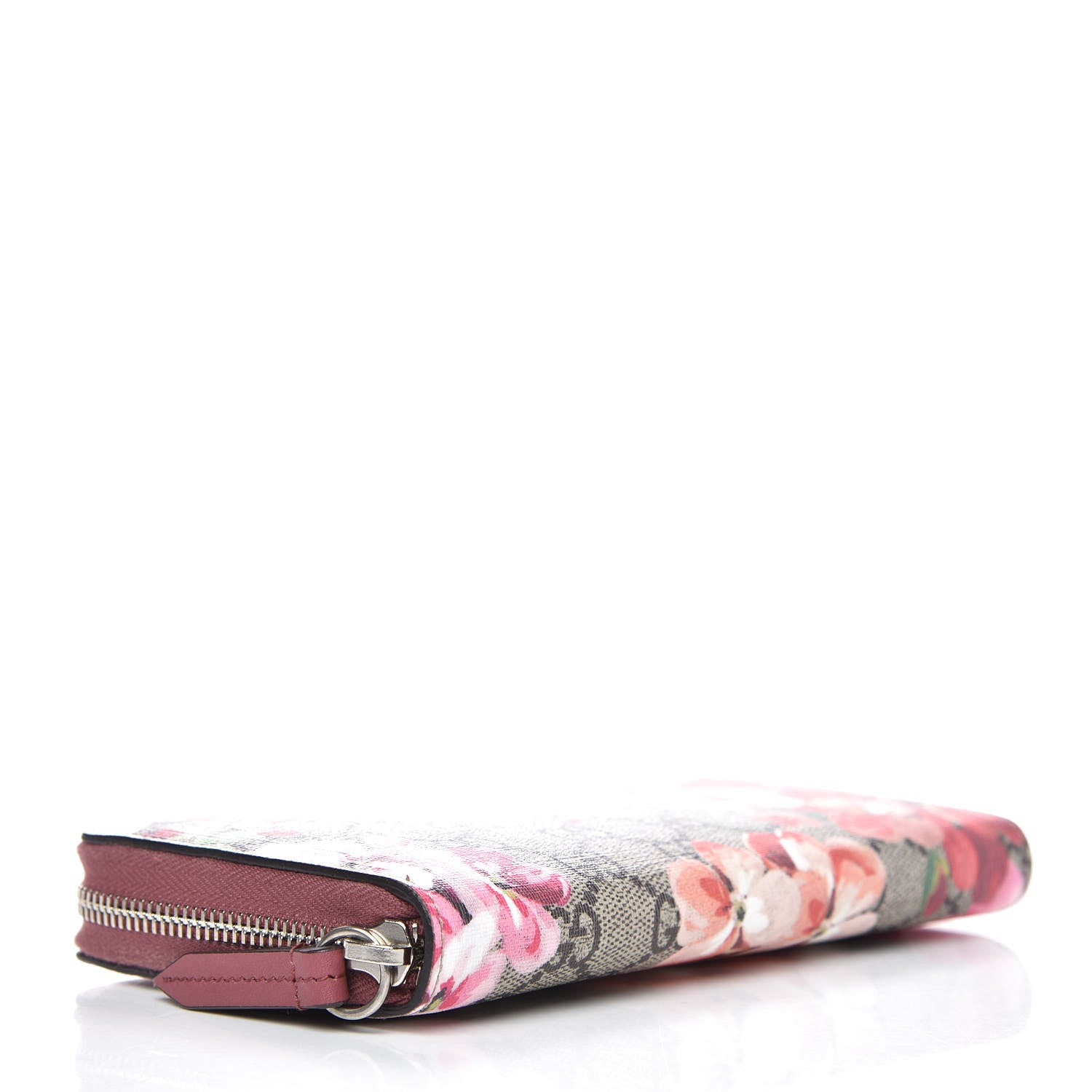 Gucci GG Supreme Monogram Blooms Zip Around Wallet Beige Multicolor Dry Rose 4 of 9