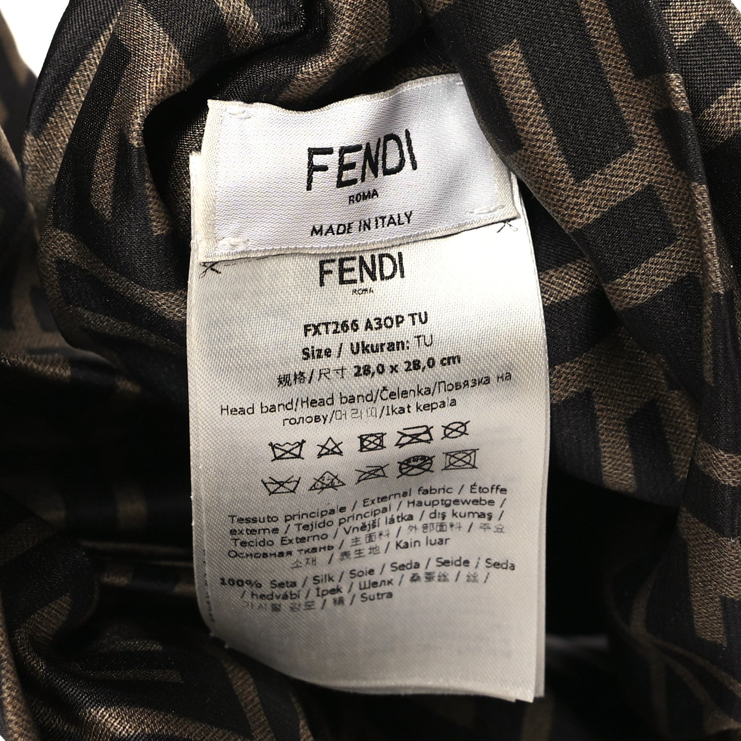 Fendi Silk FF Logo Headband Tobacco 1401299 – FASHIONPHILE