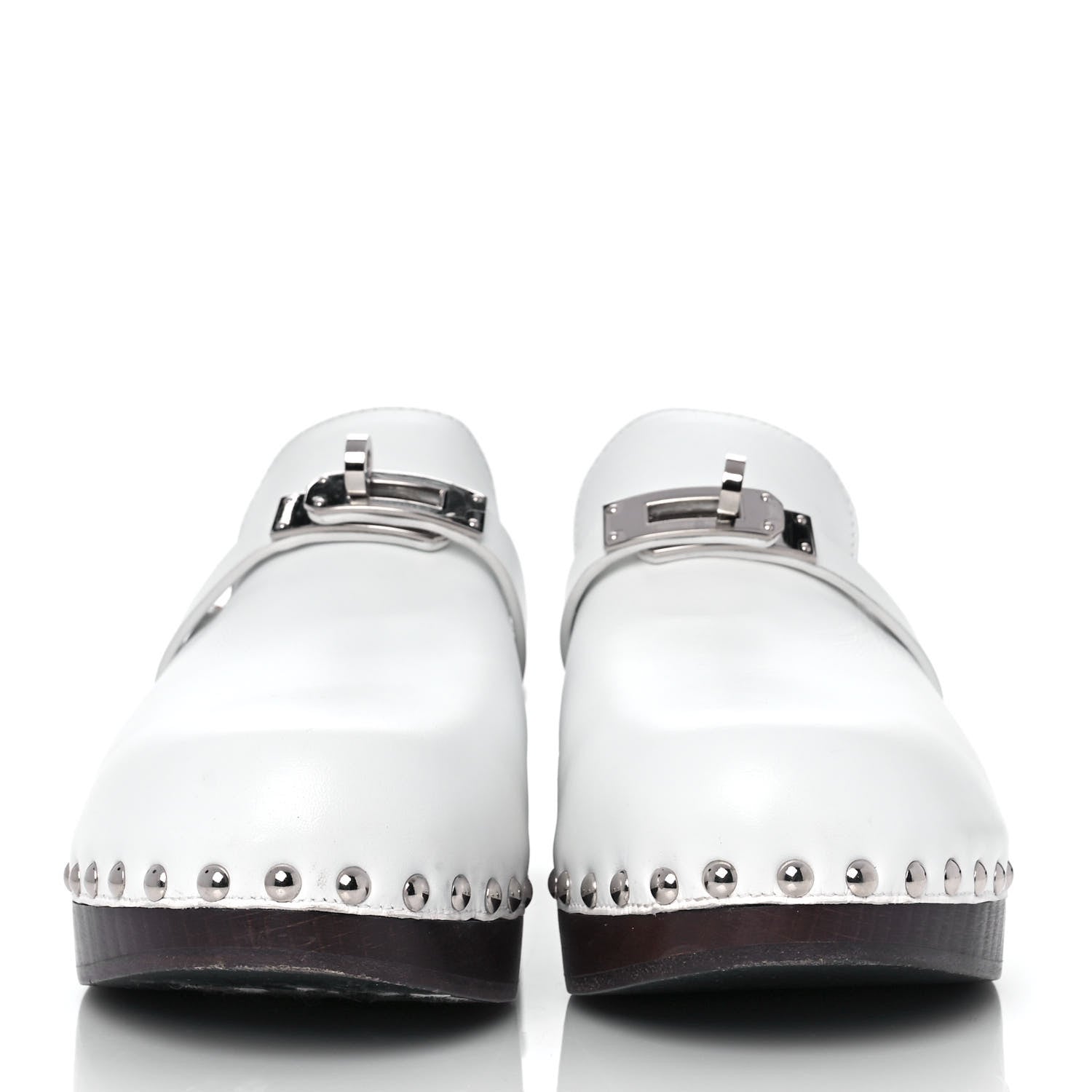 Hermes Calfskin Carlotta Mules 37 White 2 of 8