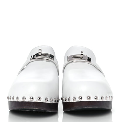 Hermes Calfskin Carlotta Mules 37 White 2 of 8