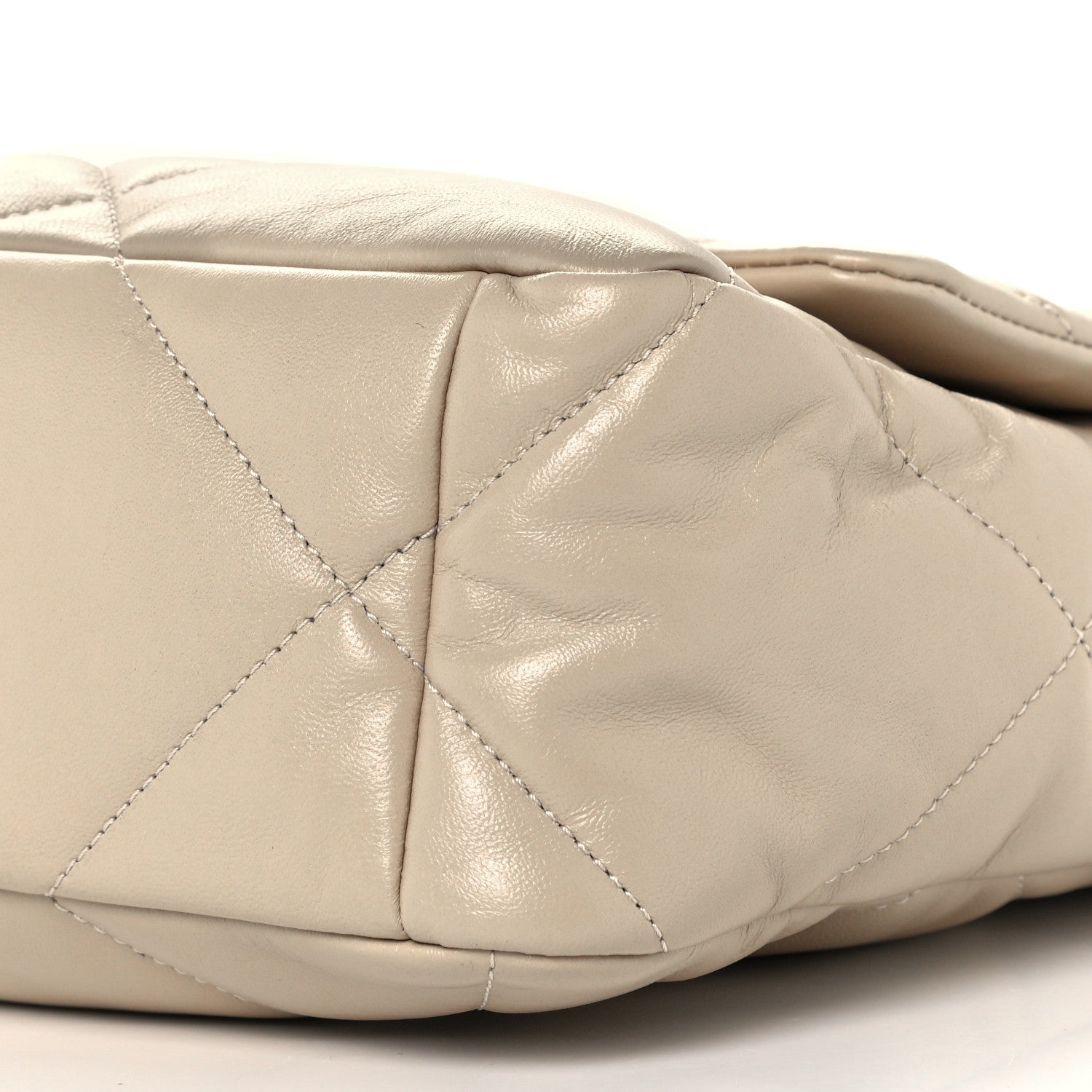 Chanel Lambskin Quilted Large Chanel 19 Flap Beige 10 of 10