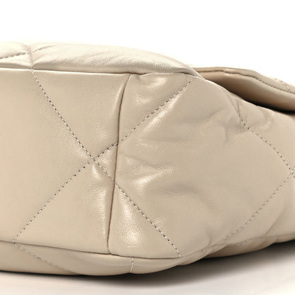 Chanel Lambskin Quilted Large Chanel 19 Flap Beige 10 of 10