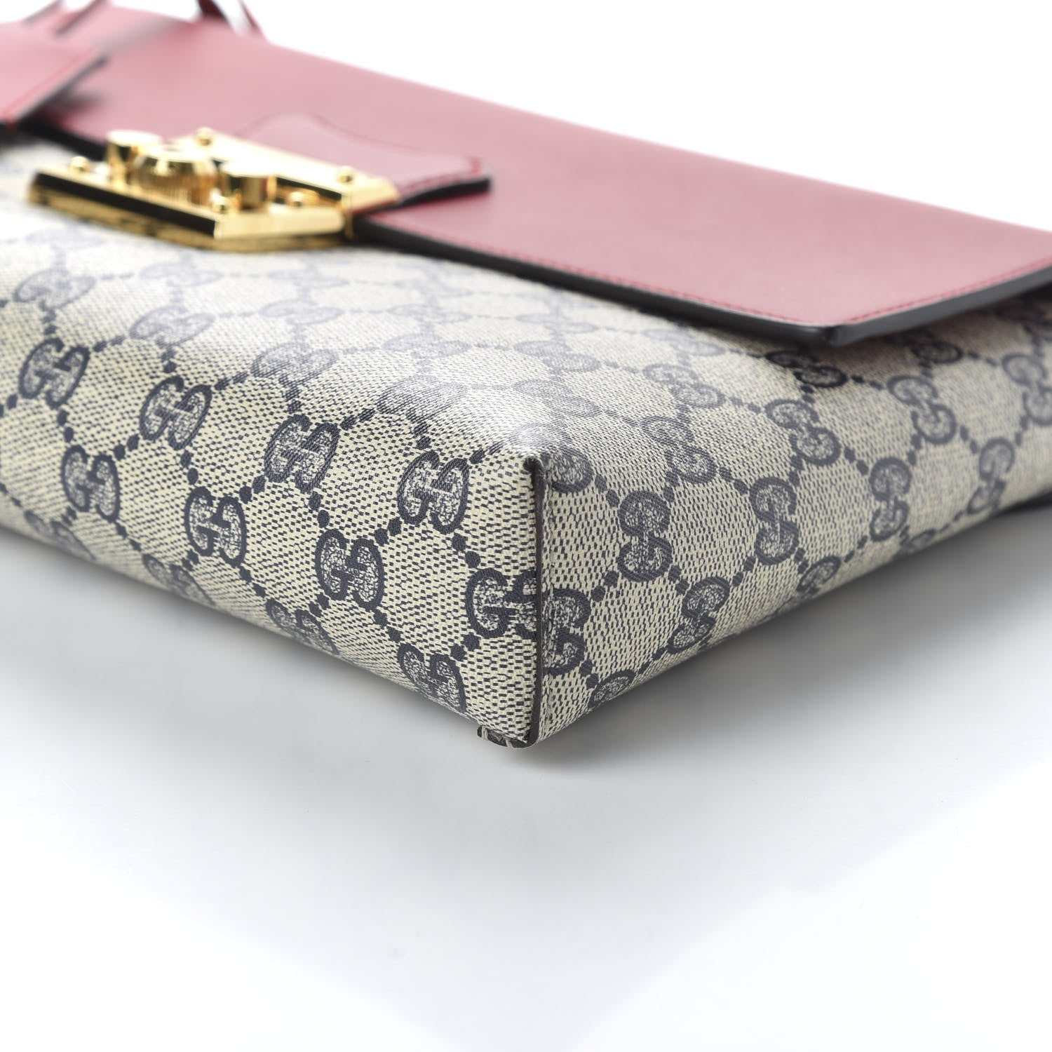 Gucci GG Supreme Monogram Calfskin Medium Padlock Shoulder Bag Beige Blue Hibiscus Red 7 of 10