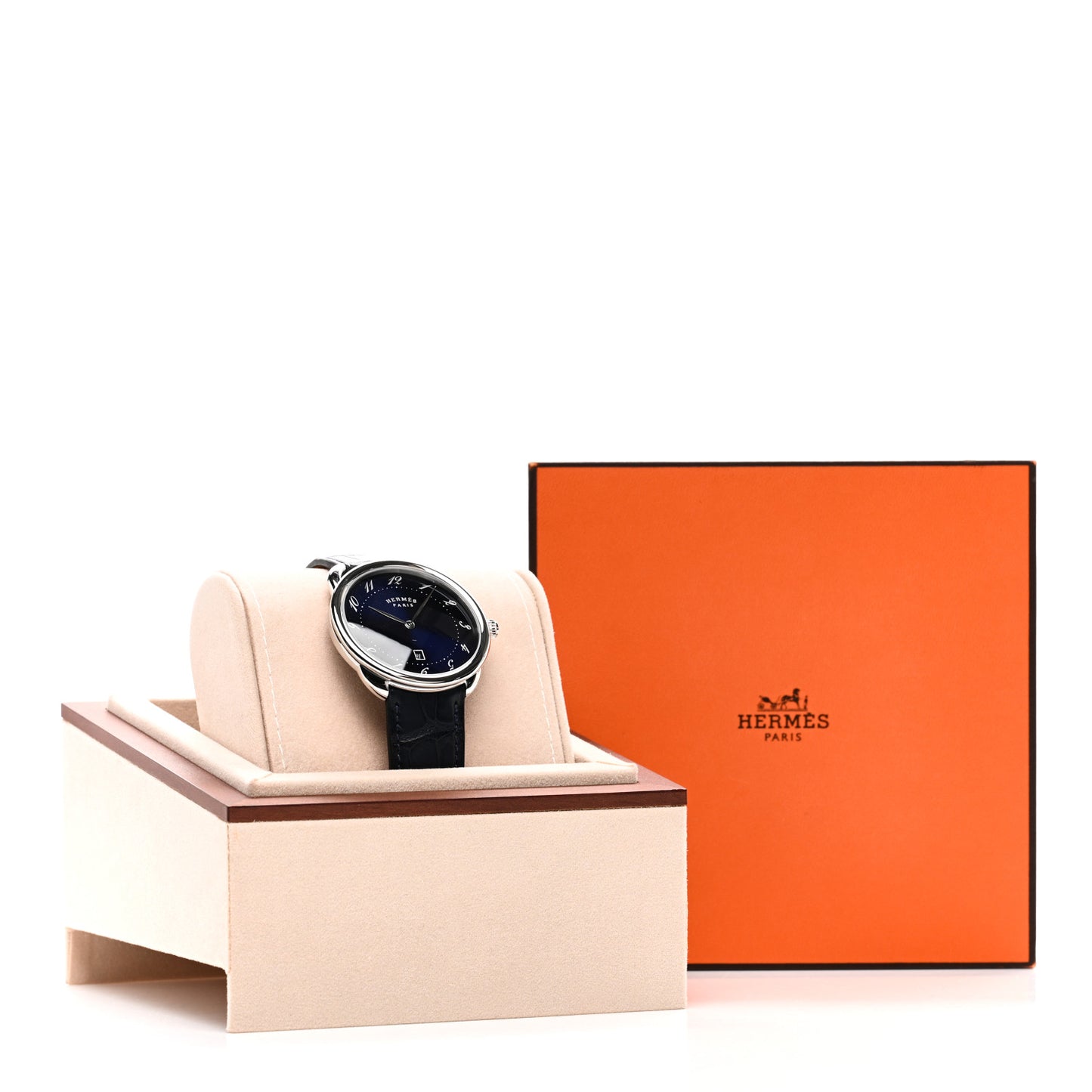Stainless Steel Alligator 40mm Arceau Quartz Watch Bleu Abysse