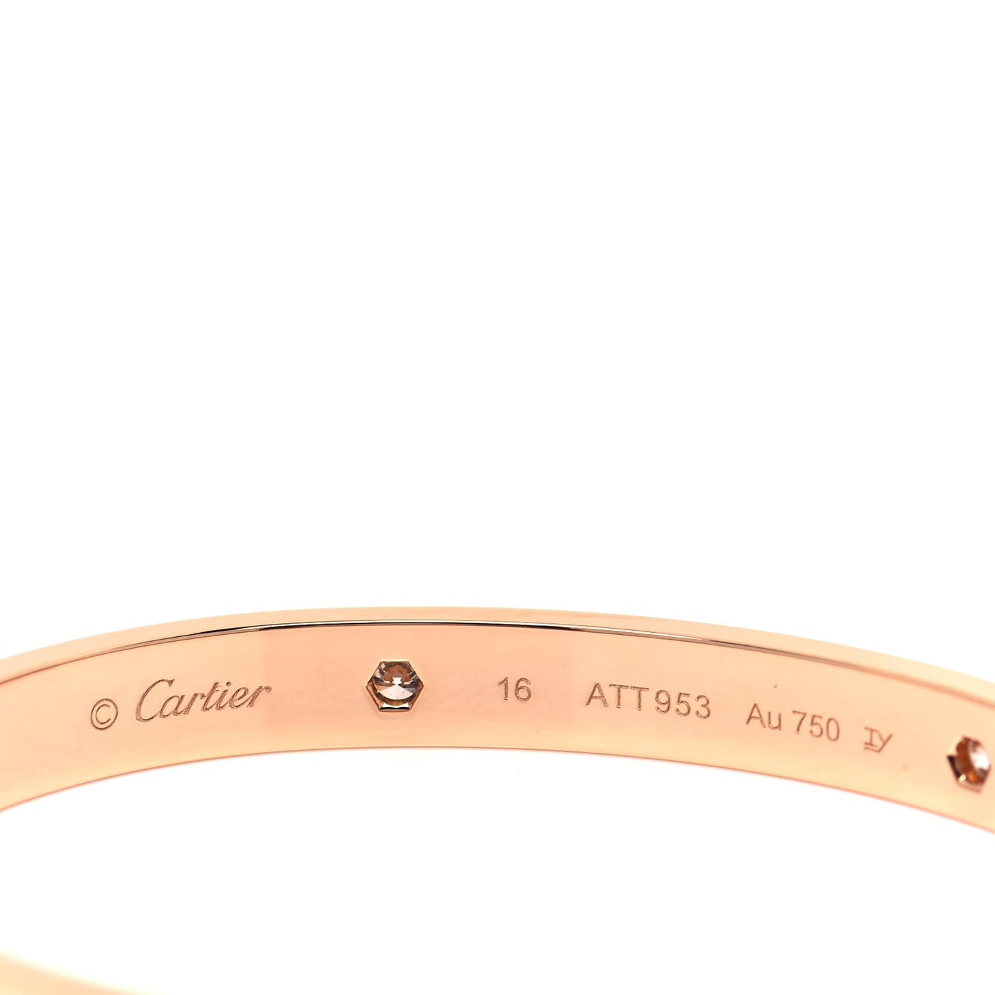 18K Pink Gold 4 Diamond LOVE Bracelet 16