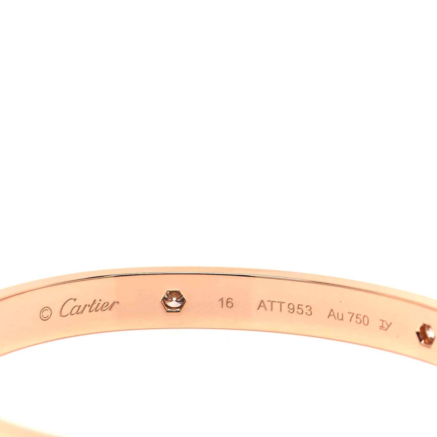 Cartier 18K Pink Gold 4 Diamond LOVE Bracelet 16 4 of 6