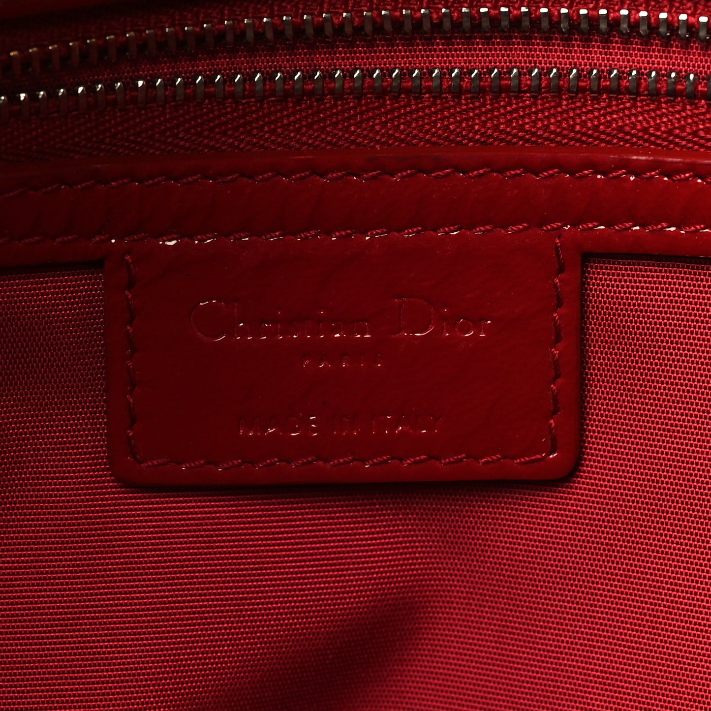 Patent Cannage Large Dior Soft Shopping Tote Red