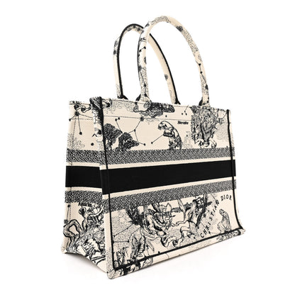 Christian Dior Canvas Zodiac Toile De Jouy Embroidered Medium Book Tote Latte 3 of 13