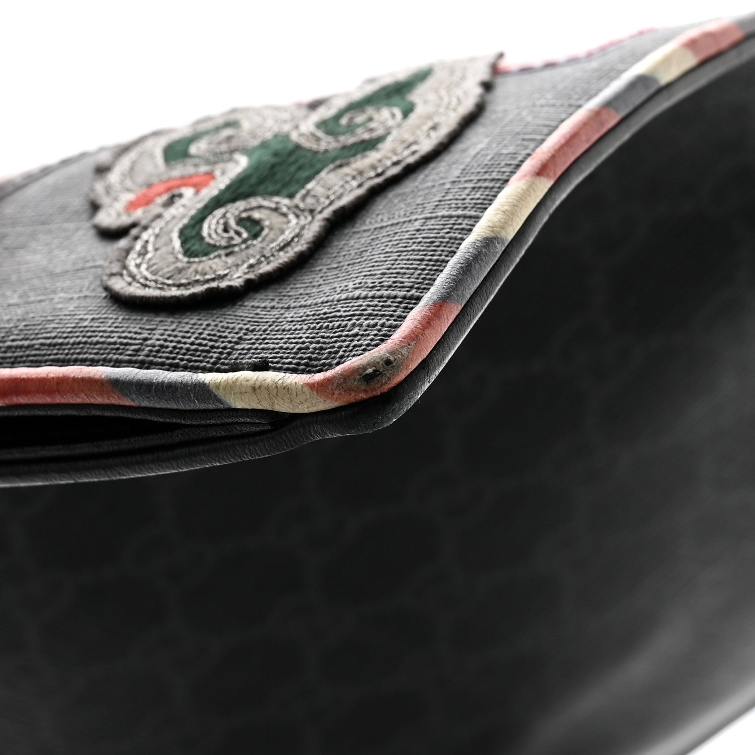 Gucci GG Supreme Monogram Night Courrier Zip Wristlet Pouch Black Multicolor 10 of 12