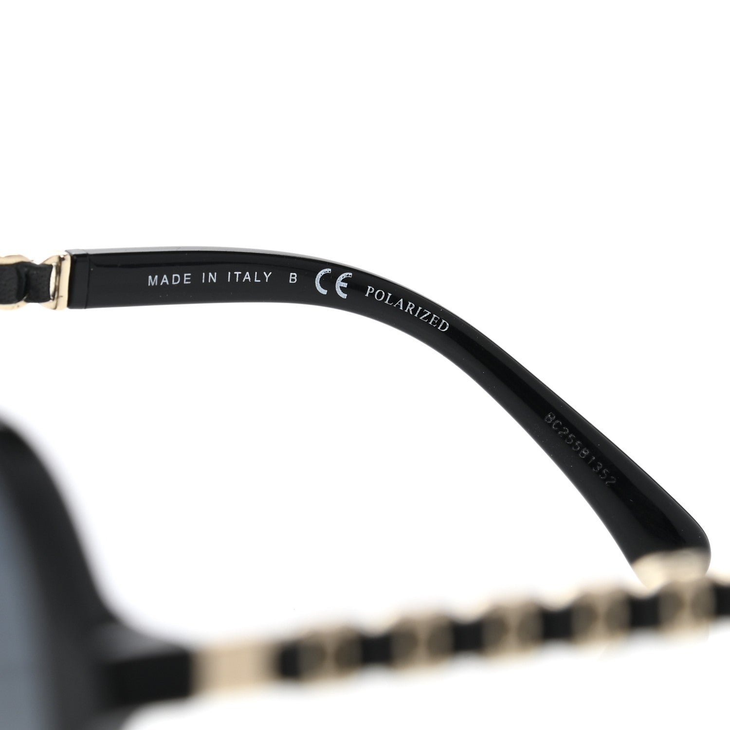 Chanel Metal Calfskin Polarized CC Chain Polarized Pilot Sunglasses 5439-Q Black 6 of 8