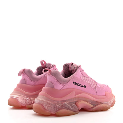 Balenciaga Fabric Mesh Clear Sole Womens Triple S Sneakers 38 Pink 4 of 10