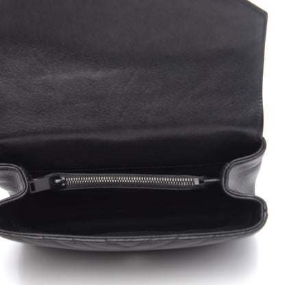 Saint Laurent Sheepskin Matelasse Chevron Monogram Monochrome Medium College Bag Black 5 of 11