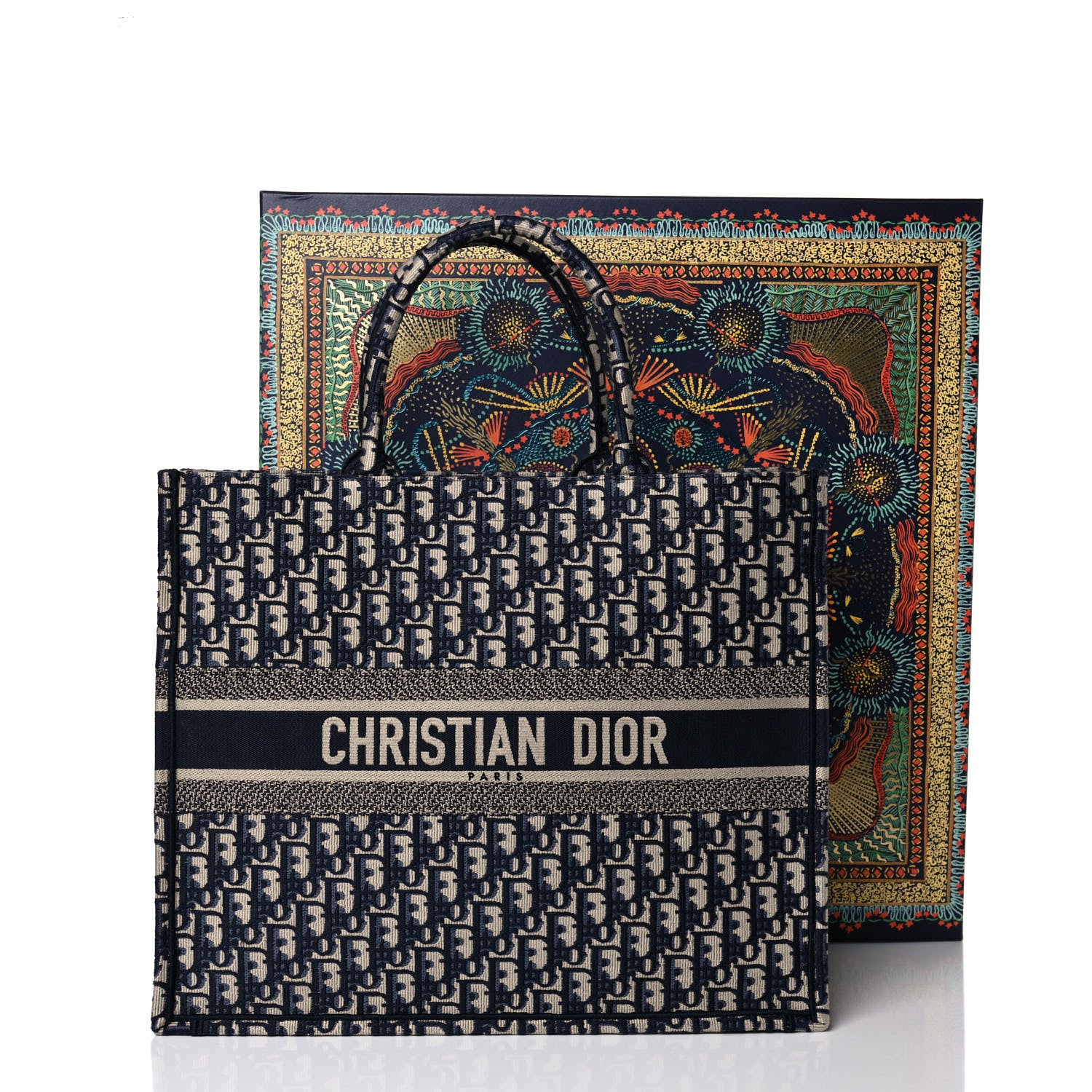 Christian Dior Oblique Book Tote Blue Multicolor 11 of 11
