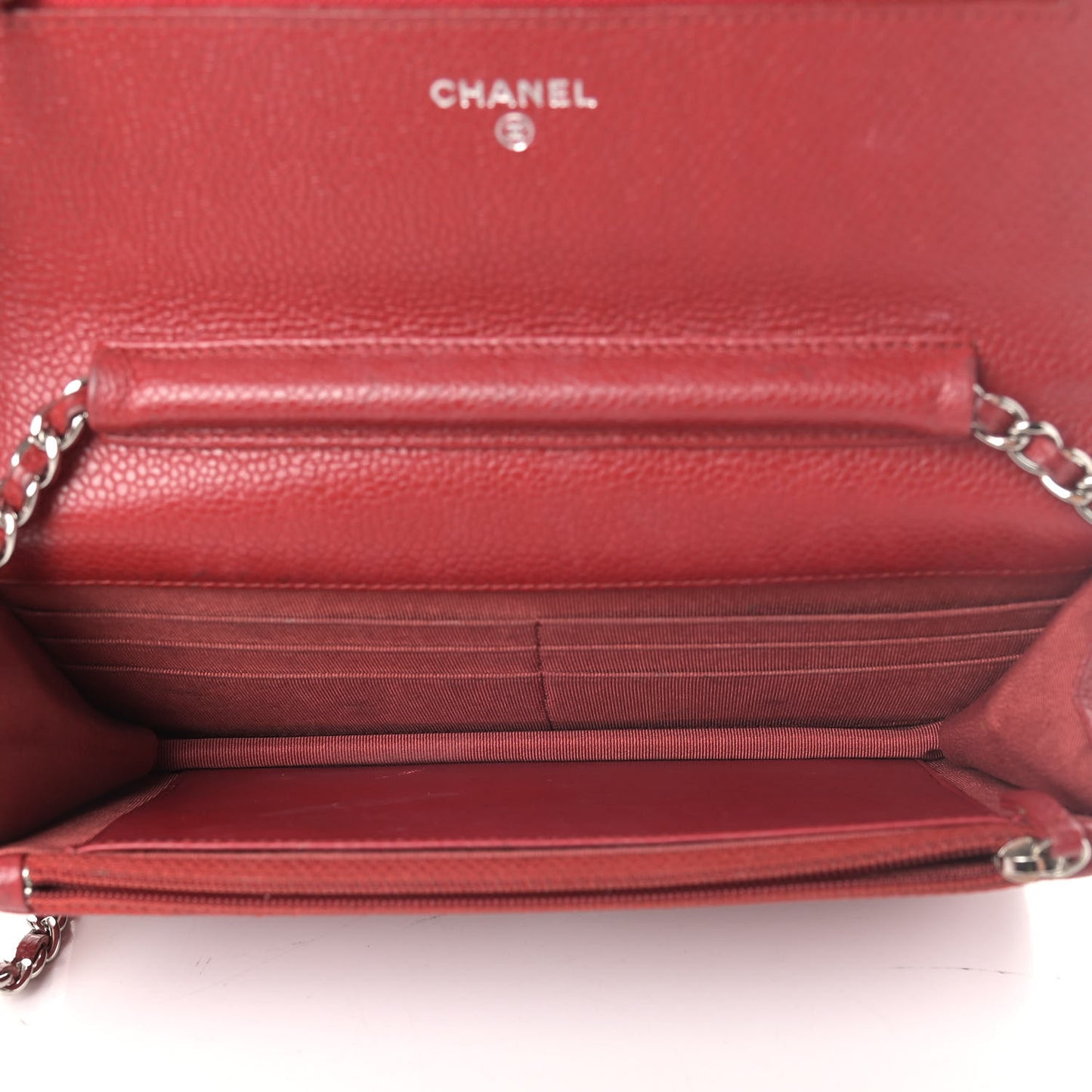 Caviar Quilted Wallet On Chain WOC Red