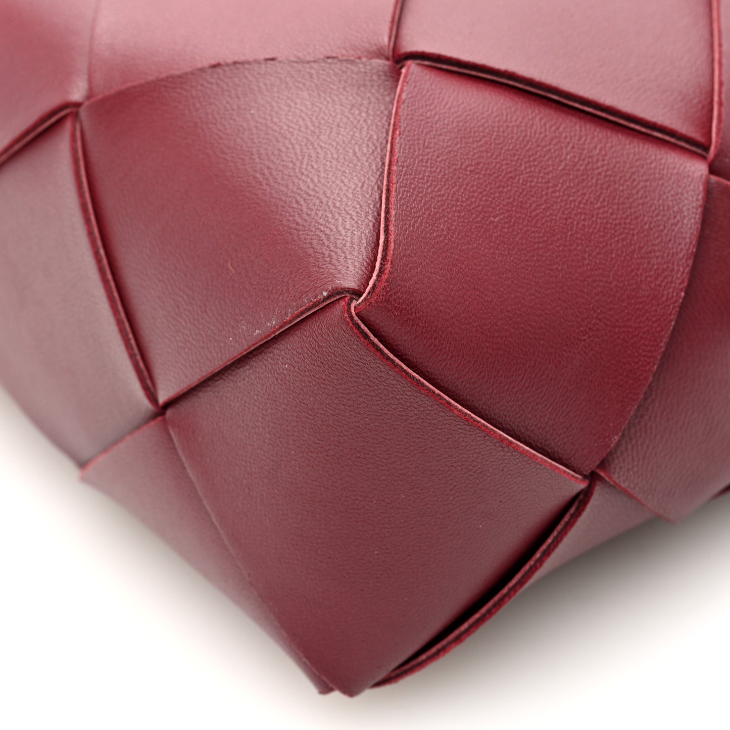 Lambskin Maxi Intrecciato Mini Cassette Camera Bag Bordeaux