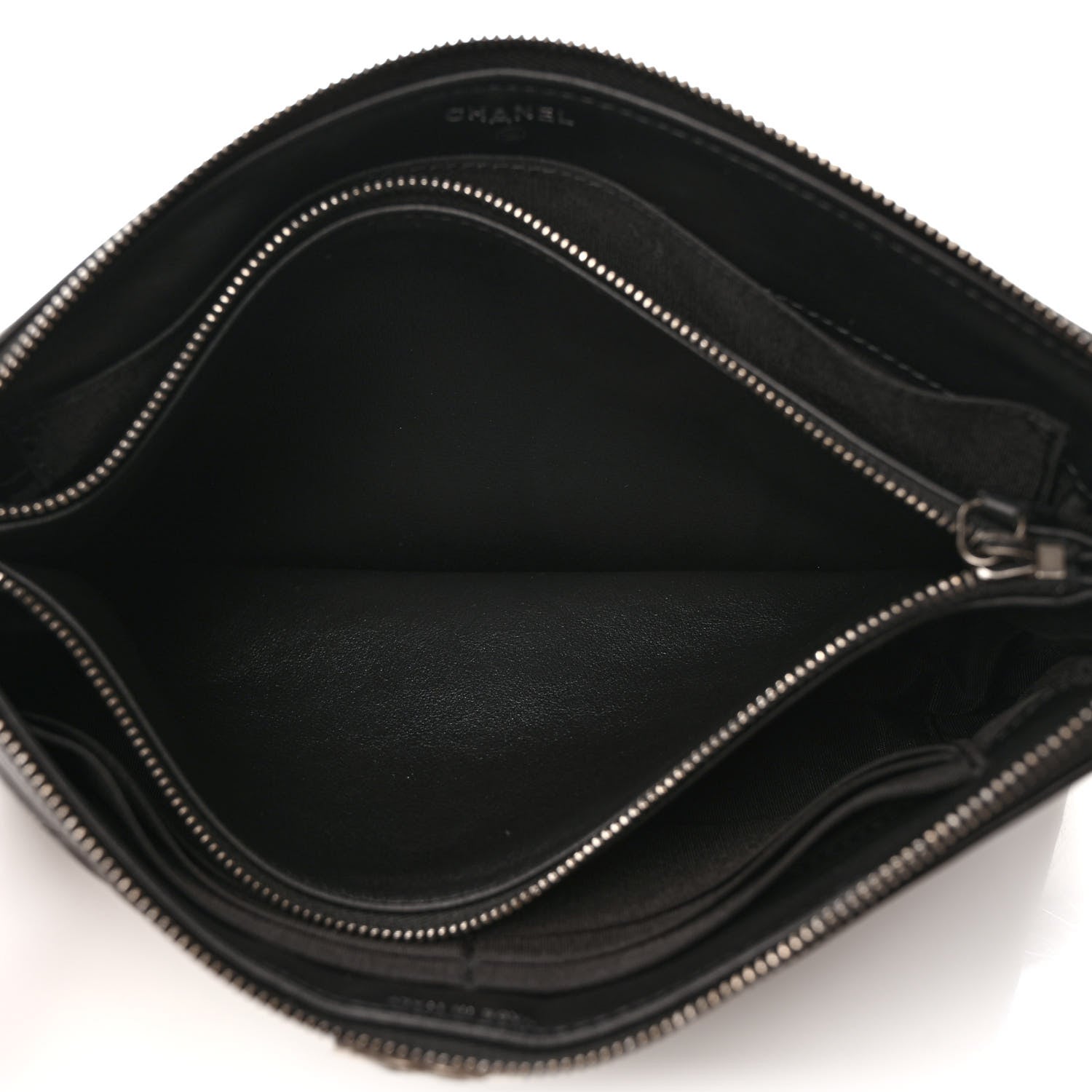 Chanel Calfskin Quilted Small Zipped Boy Pouch Black 5 of 7