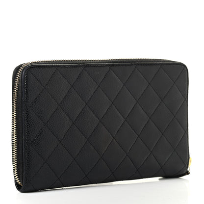 Chanel Caviar Quilted Large Zip Around Organizer Wallet Black 2 of 4