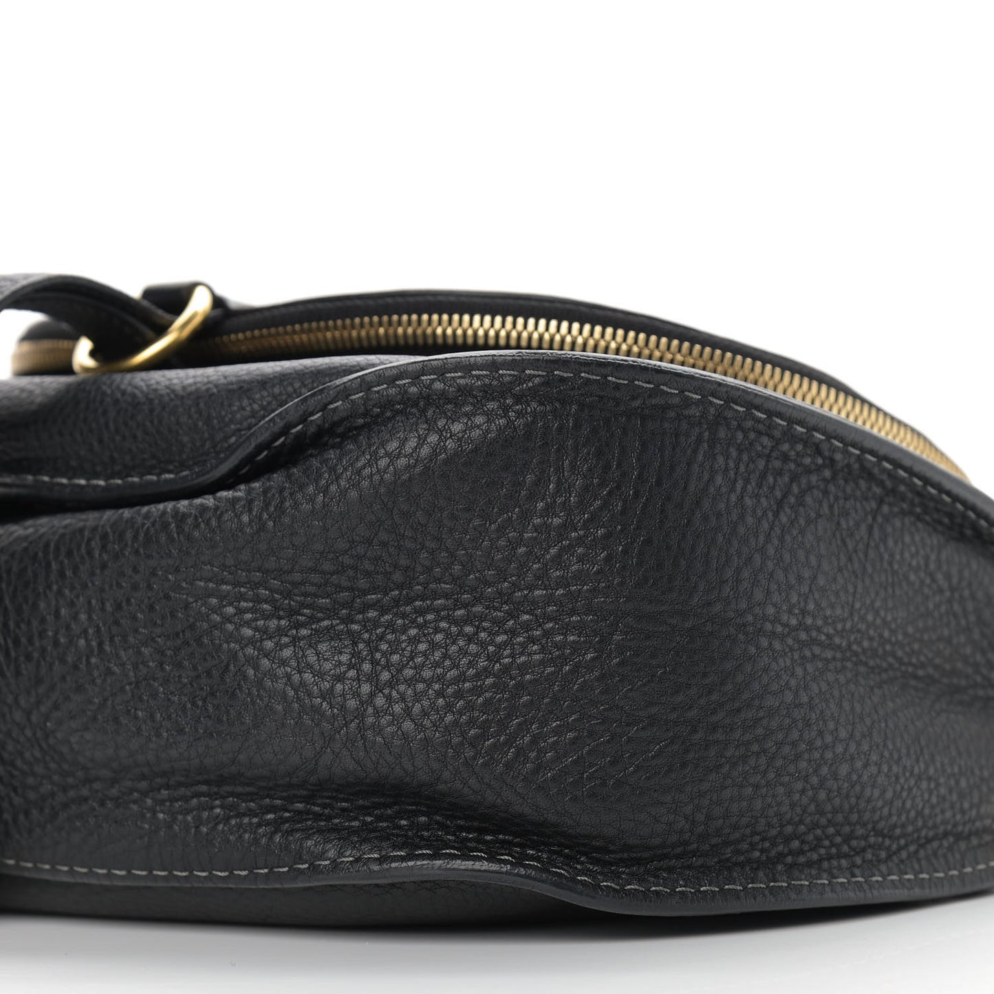 Calfskin Medium Marcie Round Zip Crossbody Bag Black