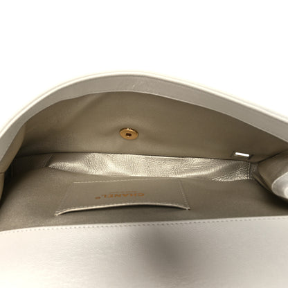 Chanel Grained Calfskin Embroidered Captain Gold Clutch White 5 of 10