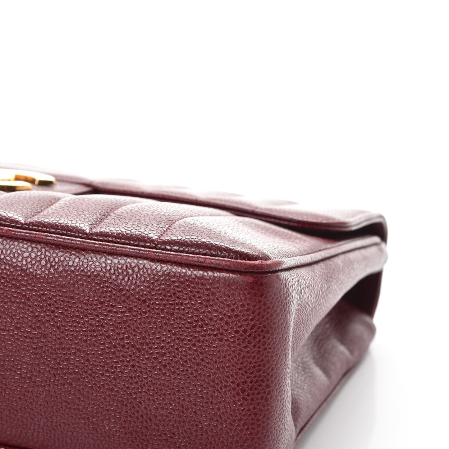 Caviar Vertical Quilt Jumbo Flap Dark Red