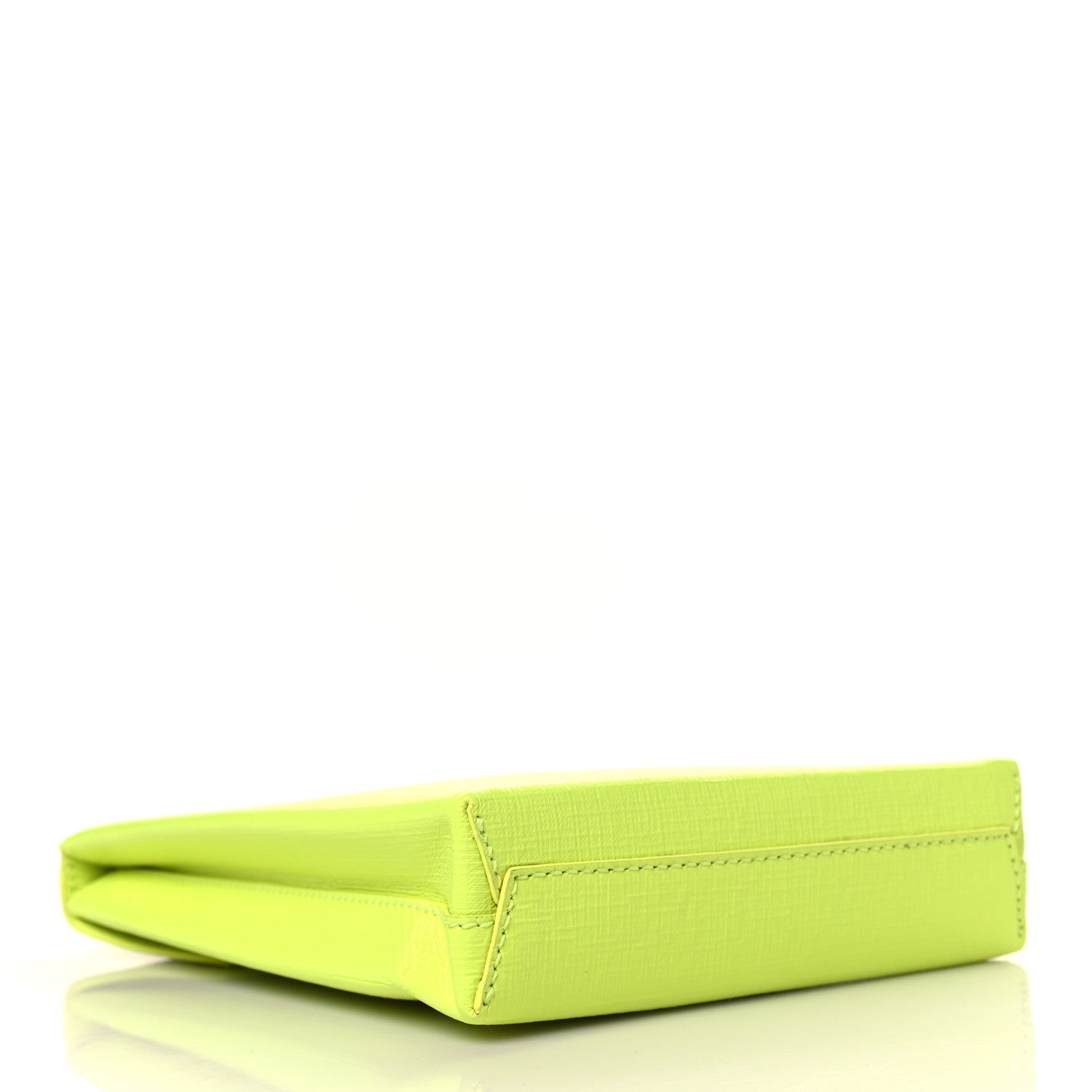 Balenciaga Squared Calfskin Logo Shopping Envelope Clutch Acid Green 3 of 6