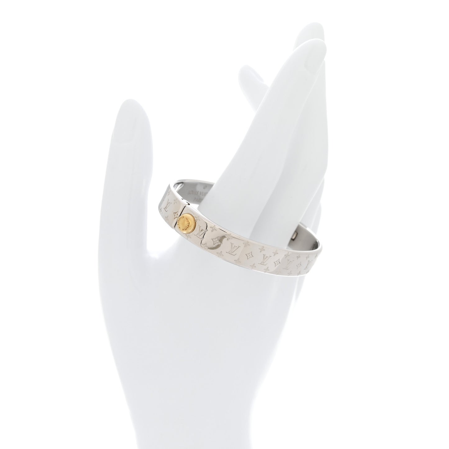 Brass Palladium Plated Nanogram Cuff S Silver