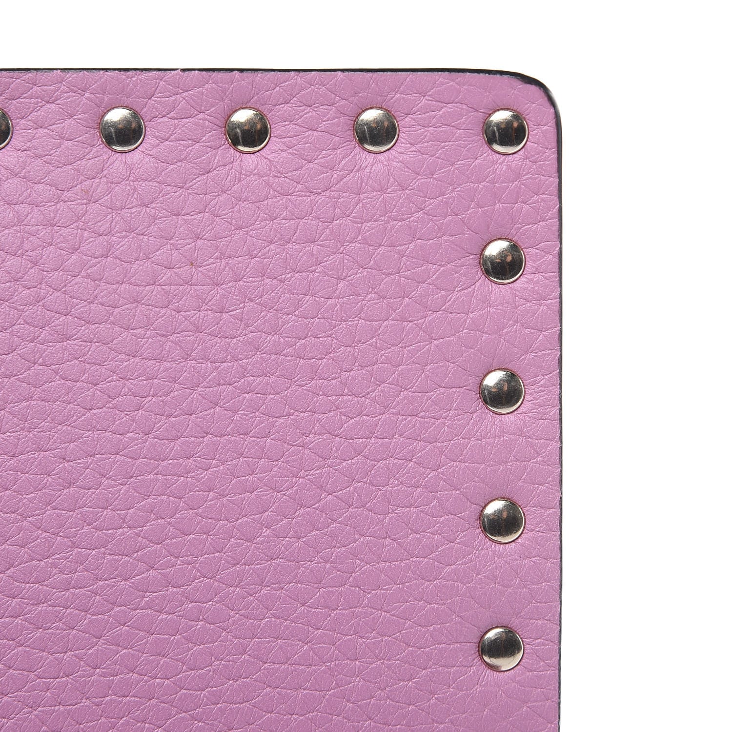 Valentino Garavani Grained Calfskin Rockstud Wallet on Chain Pink 7 of 11