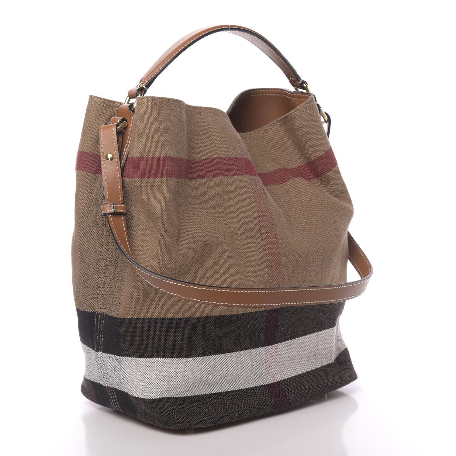 Burberry Canvas Mega Check Medium Ashby Hobo Black 3 of 11