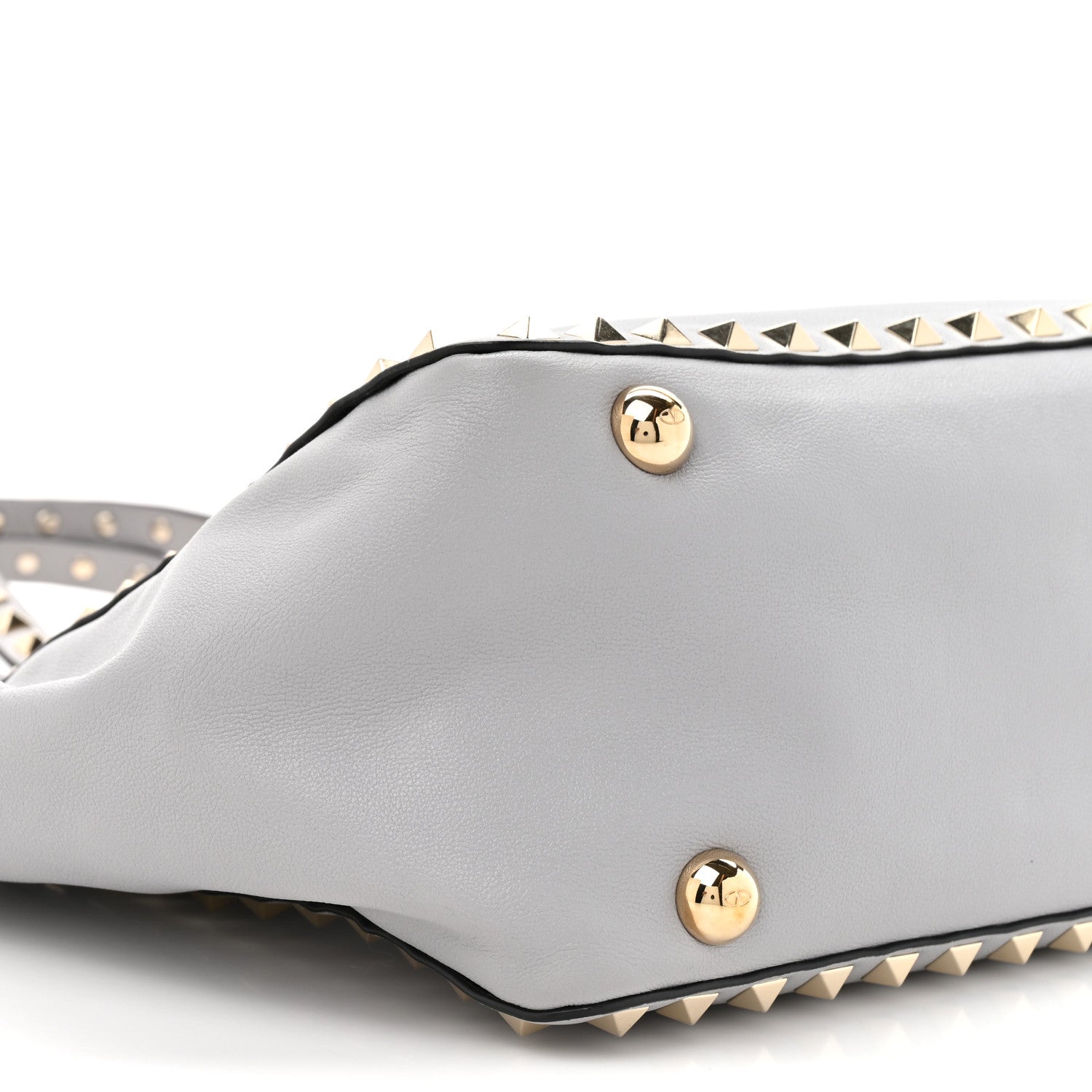 Valentino Garavani Vitello Small Rockstud Tote Grey 9 of 12