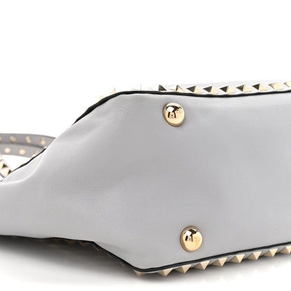 Valentino Garavani Vitello Small Rockstud Tote Grey 9 of 12