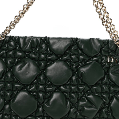 Christian Dior Calfskin Puffy Macrocannage Medium Dior Crunchy Bag  Forest Bloom 7 of 9
