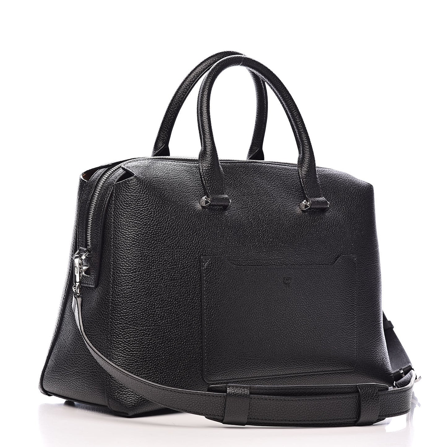 Grained Calfskin Large Ella Boston Black