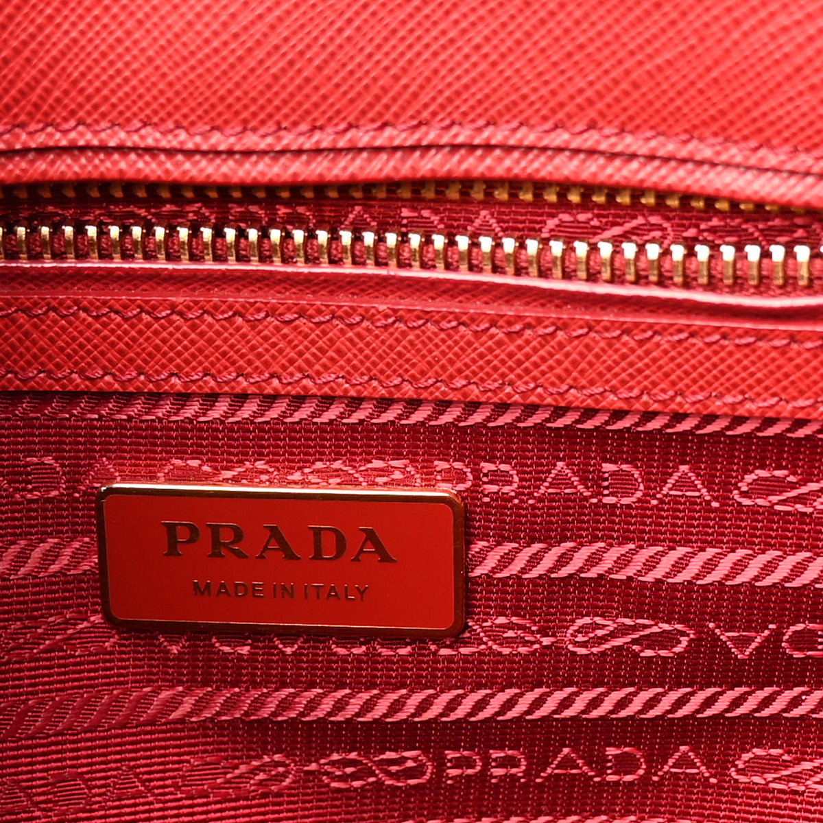 Prada Saffiano Small Galleria Double Zip Tote Fuoco 6 of 10