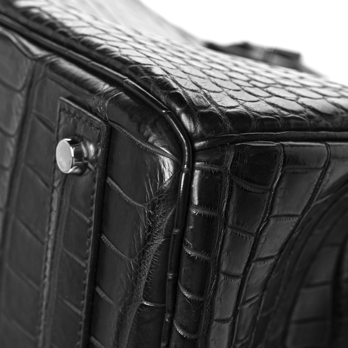 Matte Porosus Crocodile HAC Birkin 40 Black