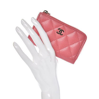 Chanel Metallic Caviar Quilted Key Holder Case Pink 2 of 8