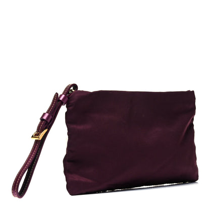 Prada Nylon Saffiano Pouch Wristlet Granato 3 of 9