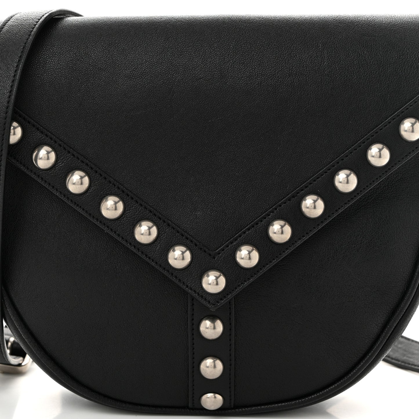 Calfskin Y Studs Crossbody Bag Black