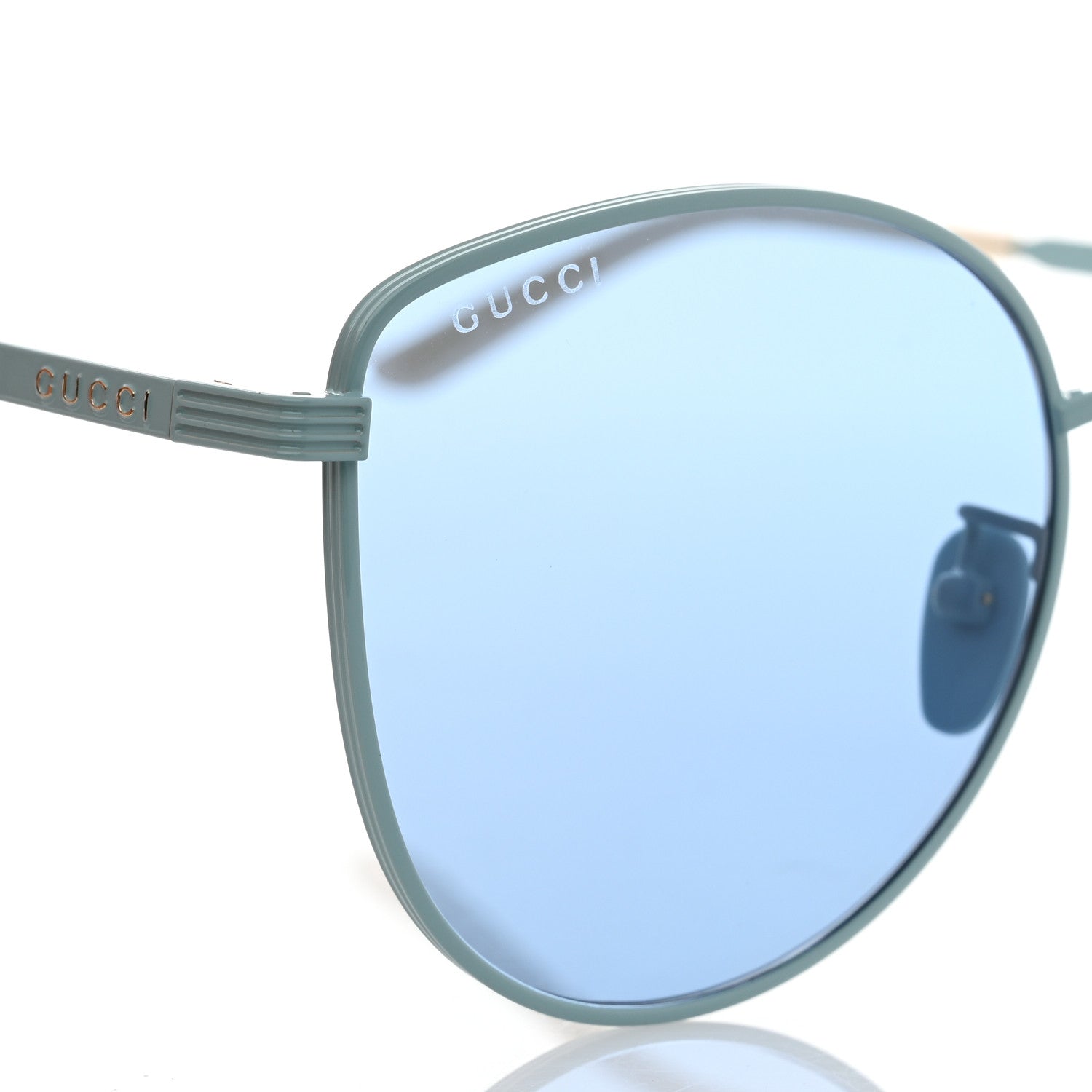 Gucci Metal Cat Eye GG0807SA Sunglasses Pale Blue 7 of 8