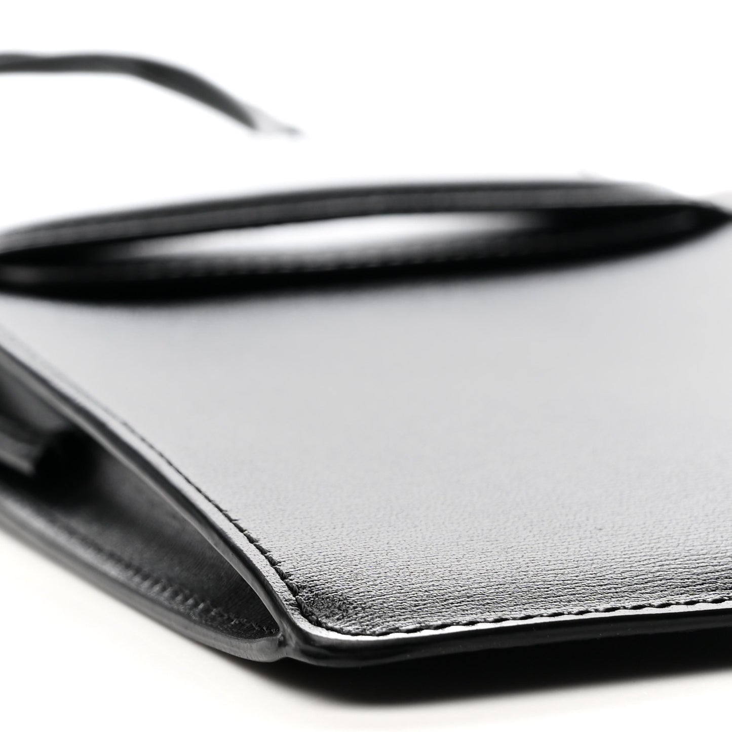 Calfskin Phone Pouch With Flap Black