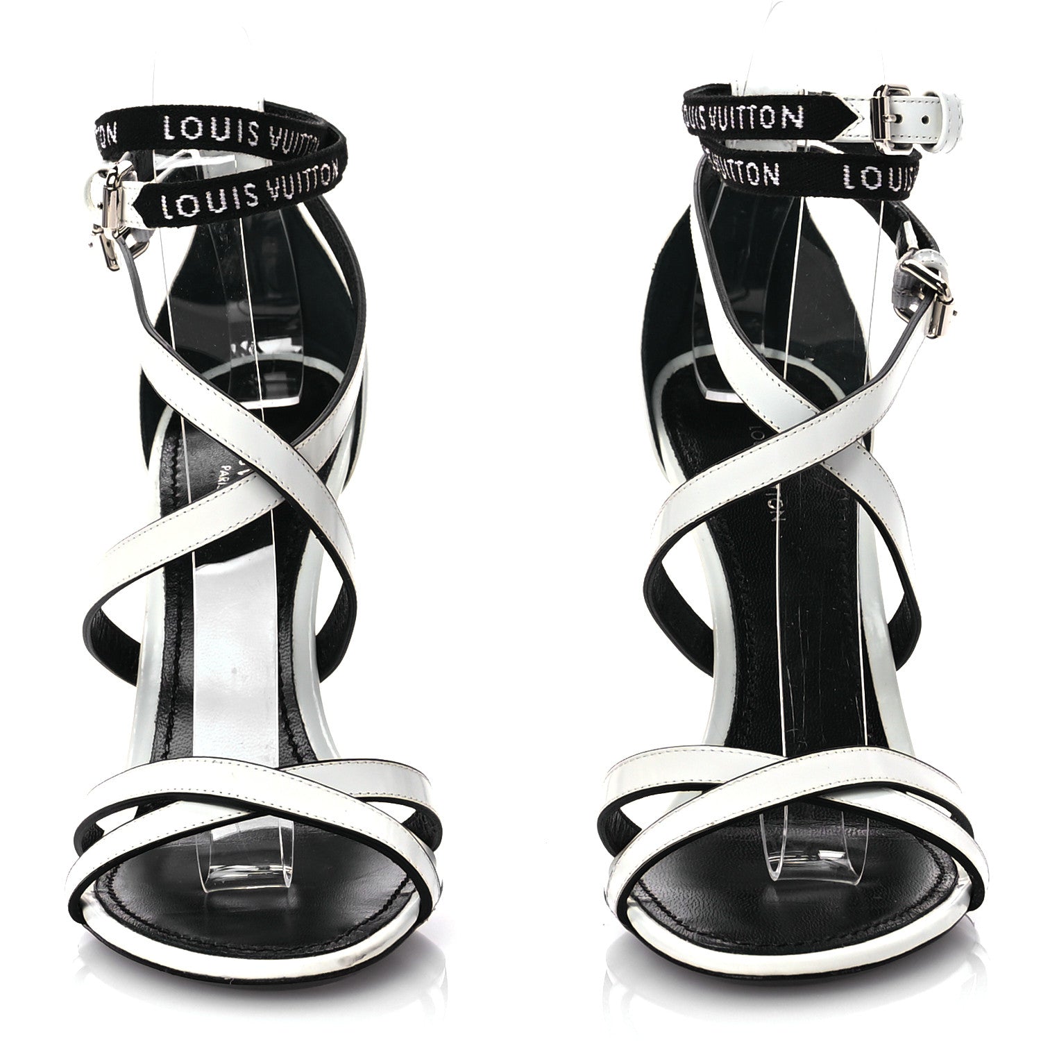 Louis Vuitton Patent Call Back Sandals 37 White 2 of 8