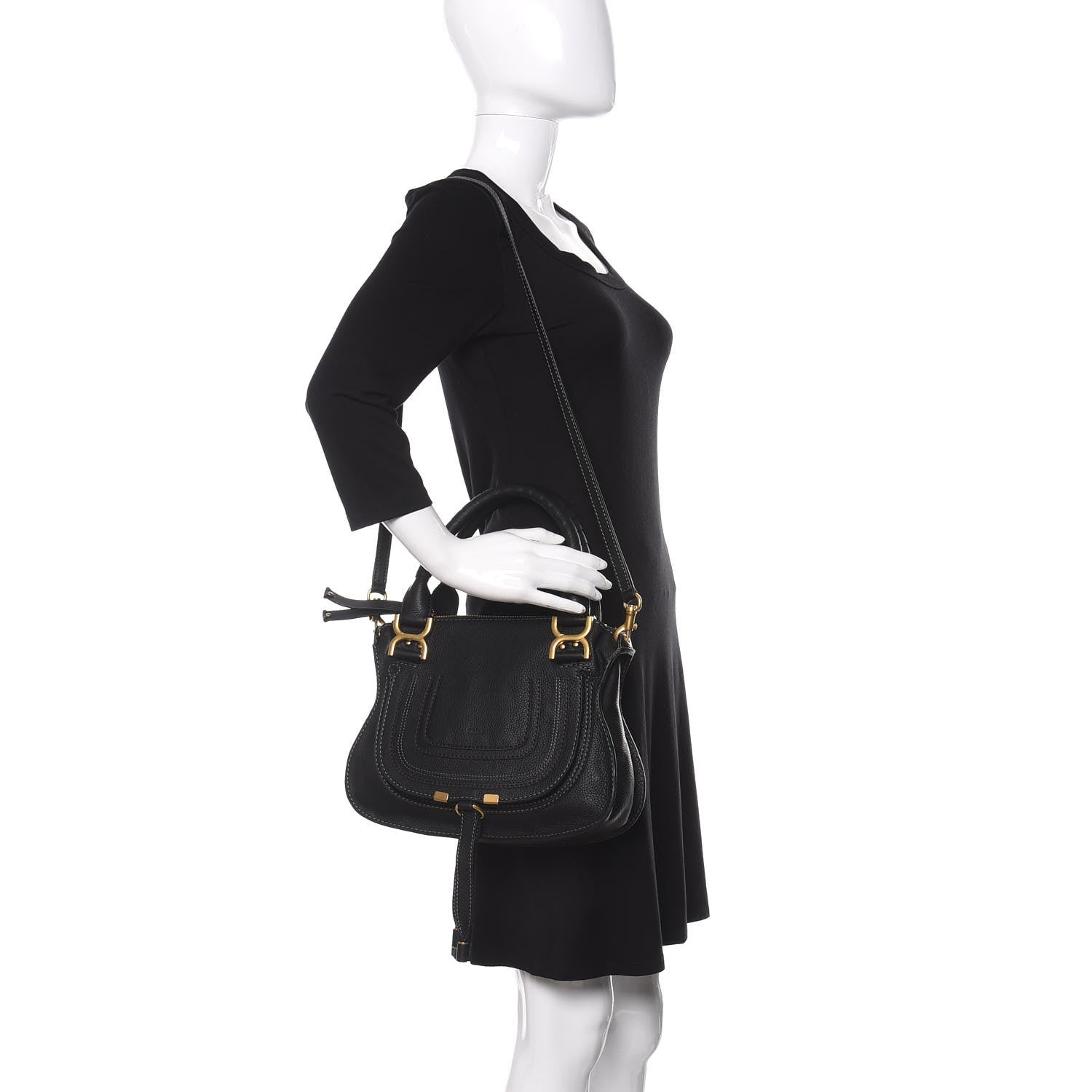 Chloe Calfskin Small Marcie Satchel Black 2 of 14