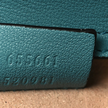 Gucci Wonka Grain Calfskin Mini Diana Tote Bag Dusty Azure Orange Fluo 7 of 9