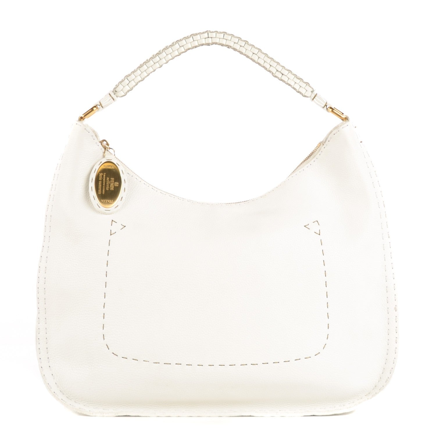 Fendi Cuoio Romano Selleria Hobo White 1 of 9