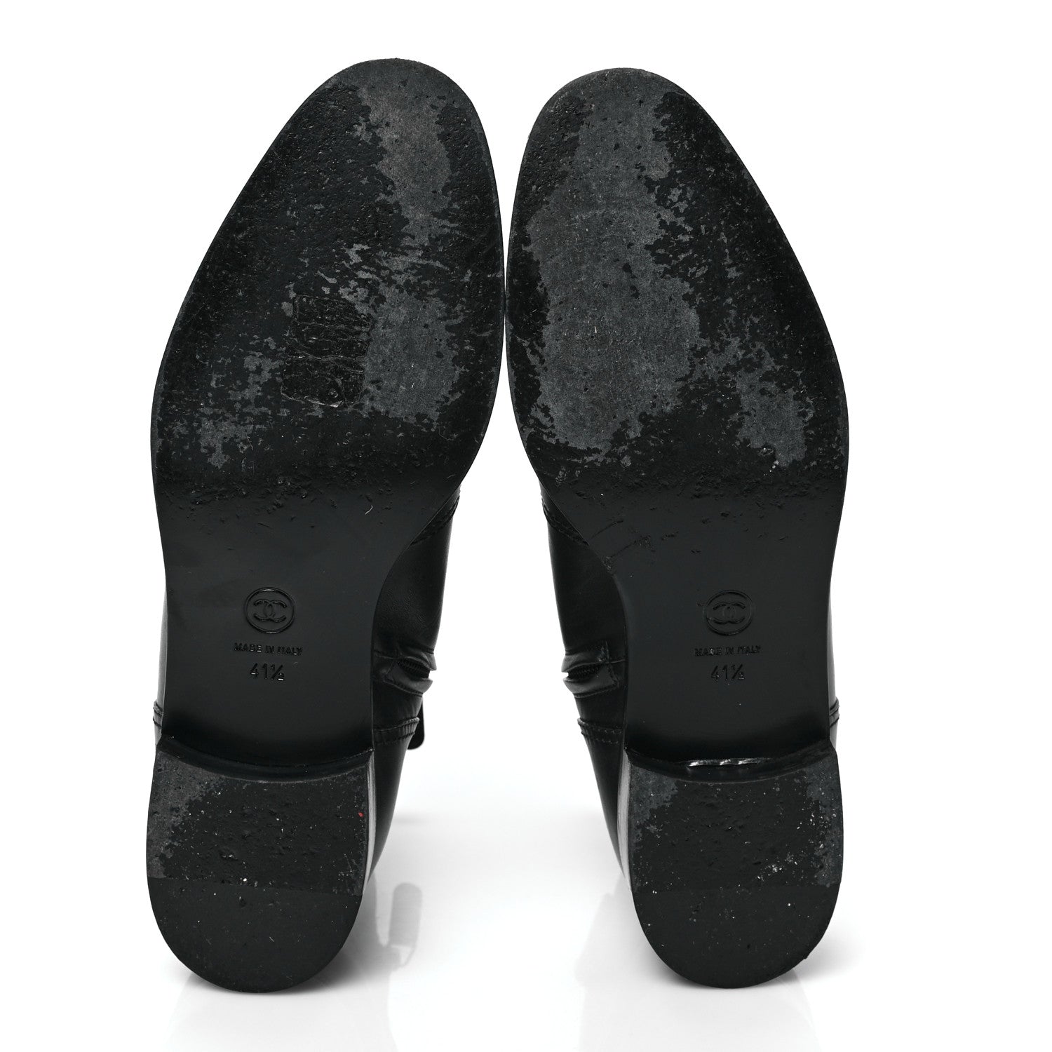 Chanel Calfskin CC Short Boots 41.5 Black 5 of 9