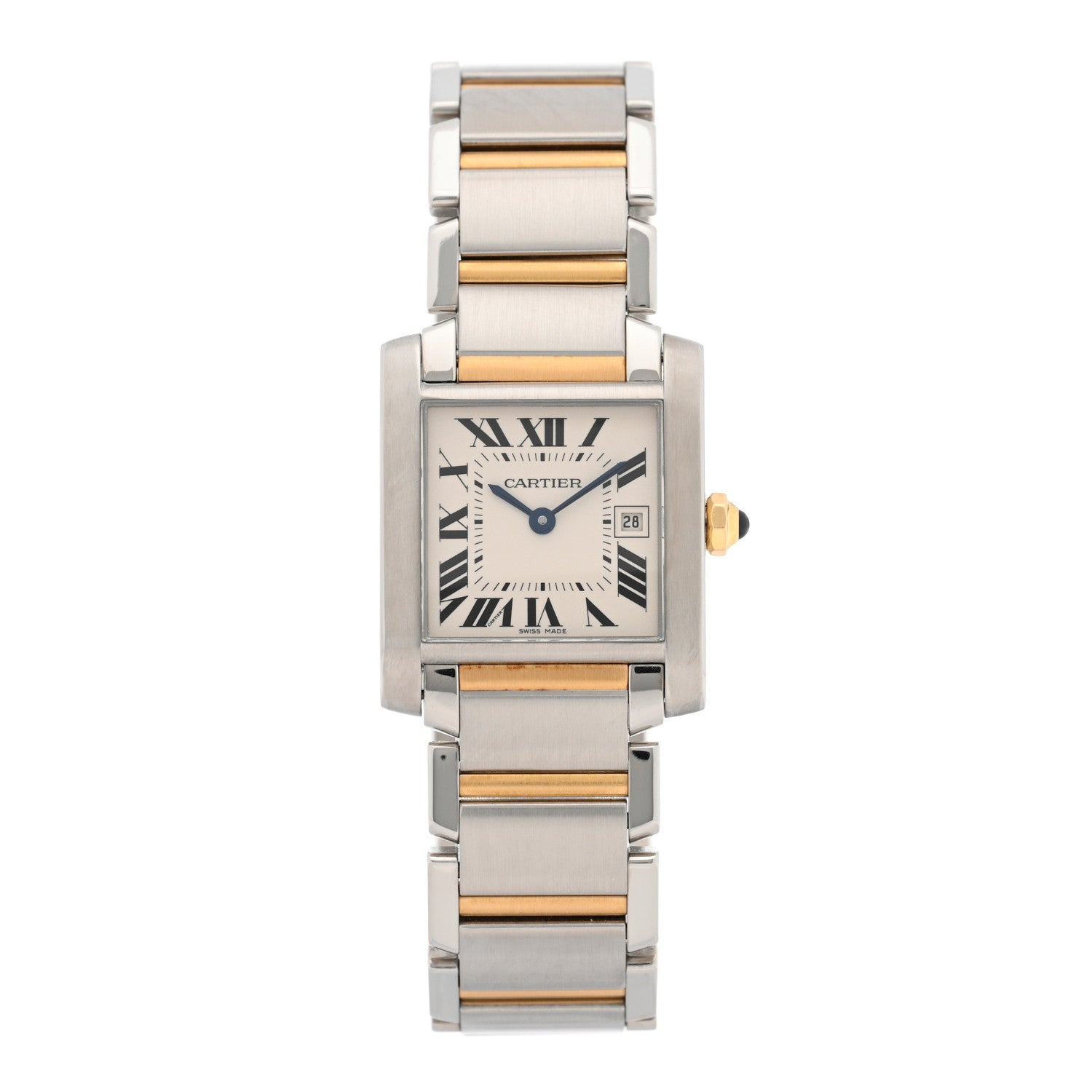 Cartier Stainless Steel 18K Yellow Gold 25mm Tank Francaise Quartz Watch 1 of 5