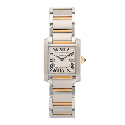 Cartier Stainless Steel 18K Yellow Gold 25mm Tank Francaise Quartz Watch 1 of 5