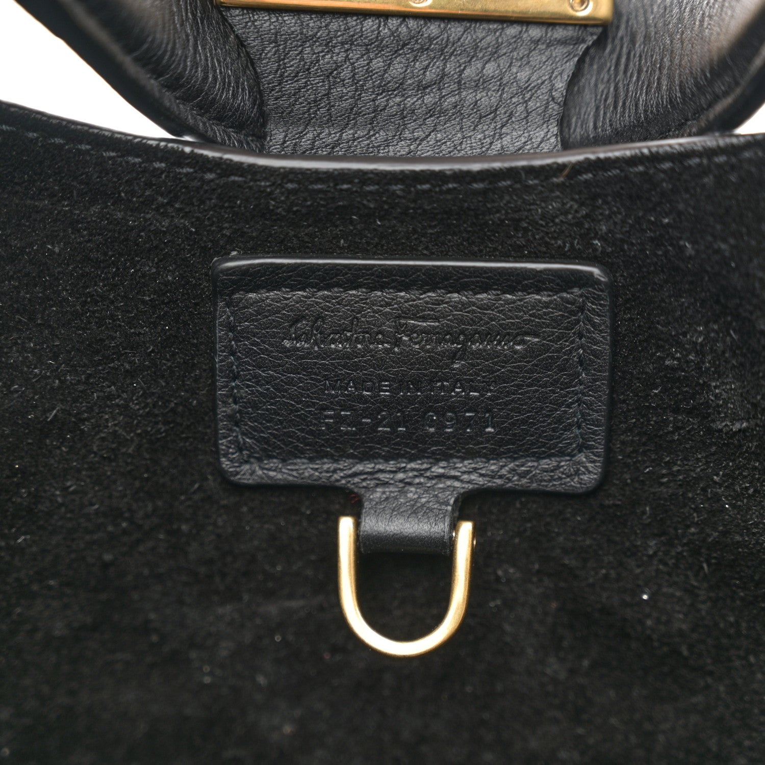 Salvatore Ferragamo SALVATORE FERRAGAMO Calfskin Embossed Gancini Margot Hobo Black 7 of 10